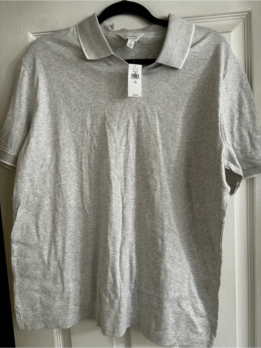 Banana Republic Light Gray Heather Polo Shirt